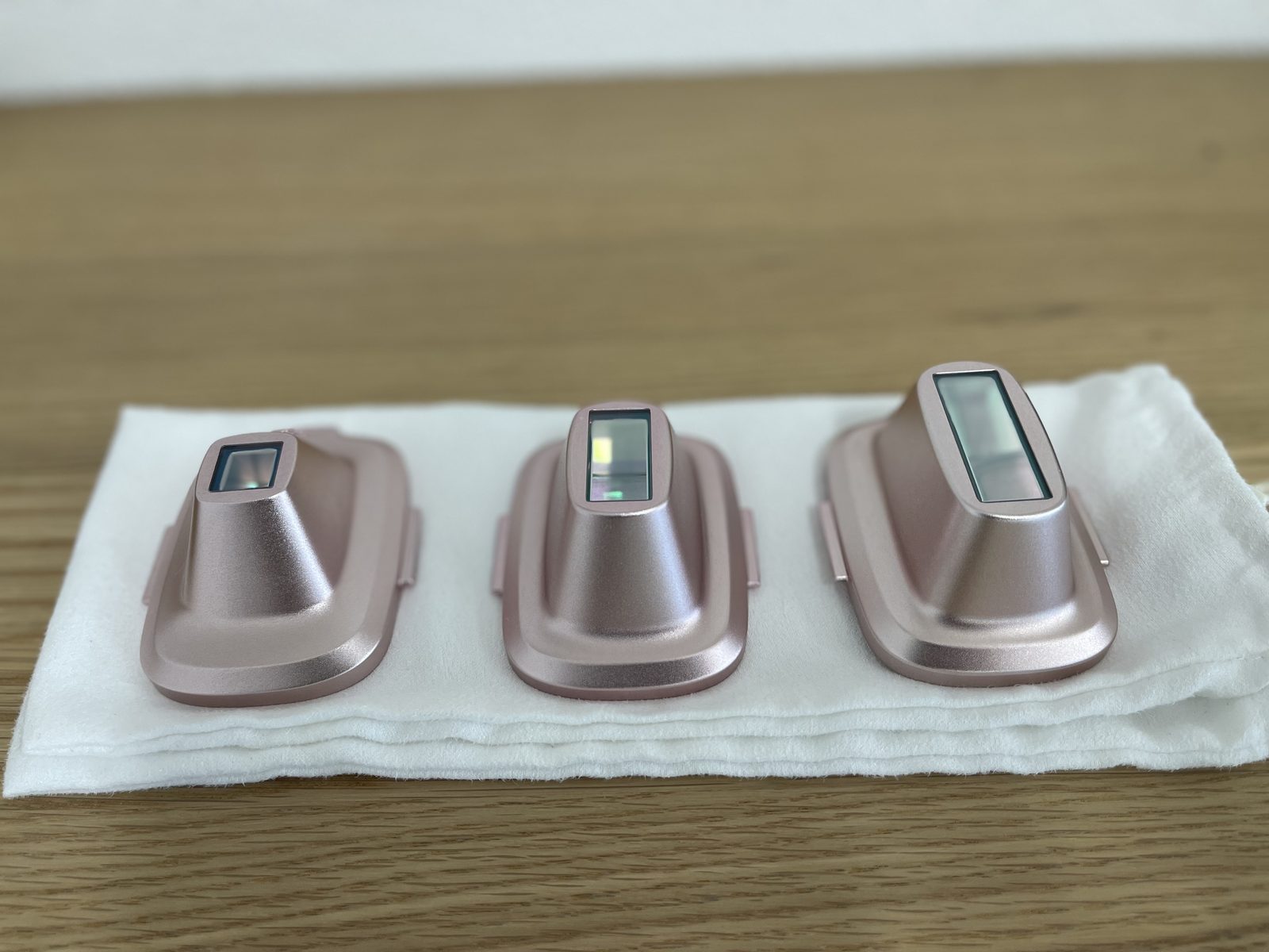 Wechselbare Spot-Aufsätze des VisioSkin Pro Laser in verschiedenen Grössen für die Haarentfernung